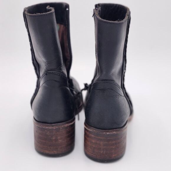 Zodiac Leather Block Heel Black Western Boho Side Zip Boots Womens 9 S0058 - Picture 10 of 10